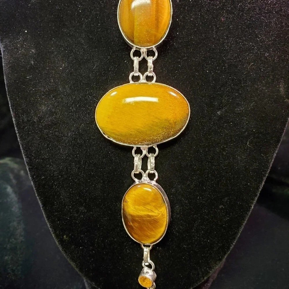 0111. Beautiful! 😍 Solid Sterling Silver and Lucious Tiger Eye for your Wrist! - Picture 3 of 14